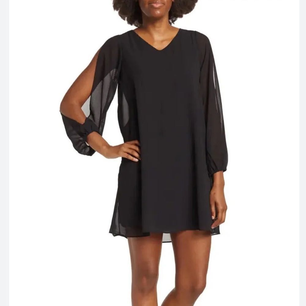 Women’s Black Slit Sleeve Dress